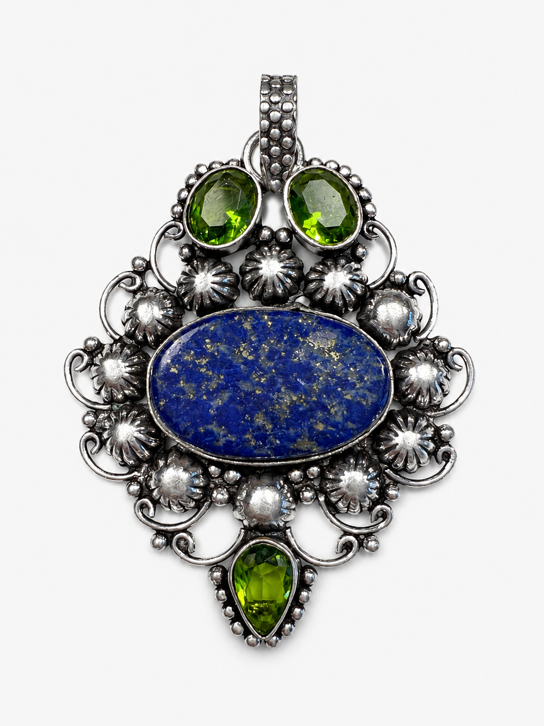 Lapis Lazuli & Lab peridot pendant
