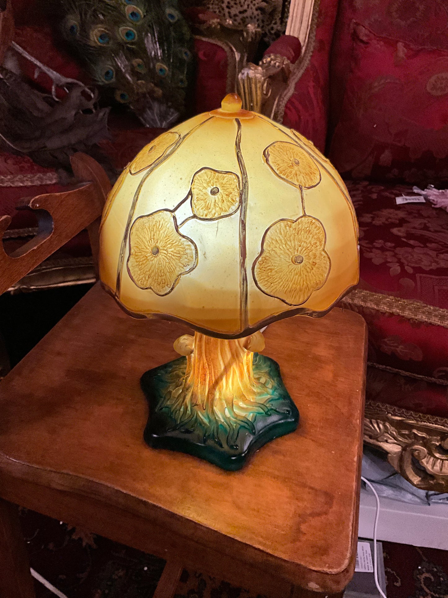 Yellow mushroom lamp
