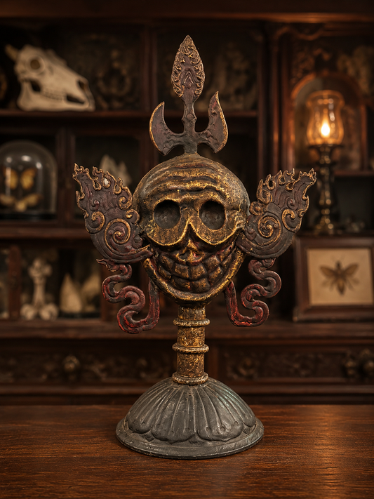 Old Tantric bouddhist altar ornament 12x7 in h