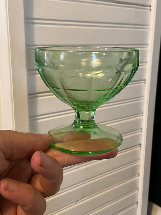 Uranium depression glass cup