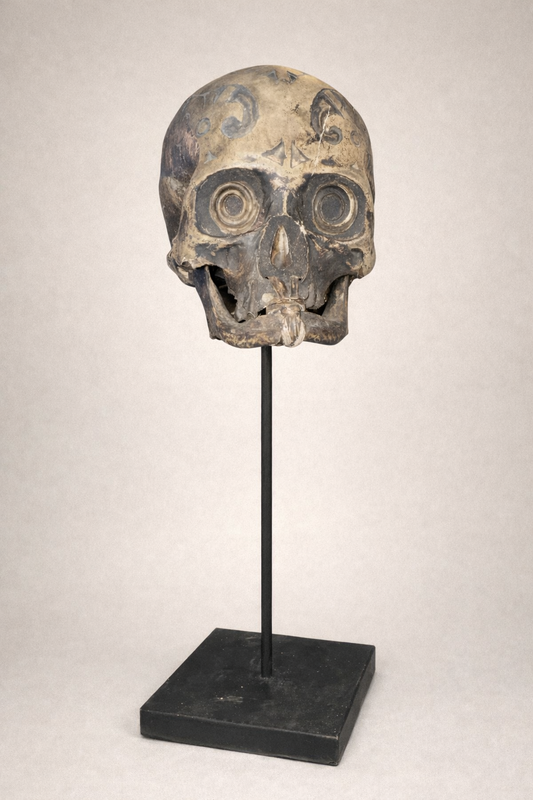 Dayak human tribal head skull