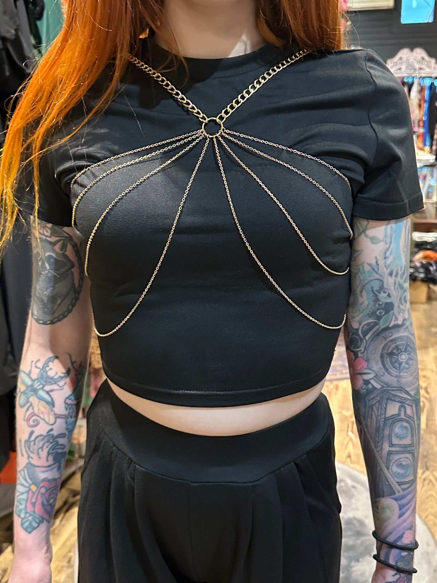 Gold chain harness