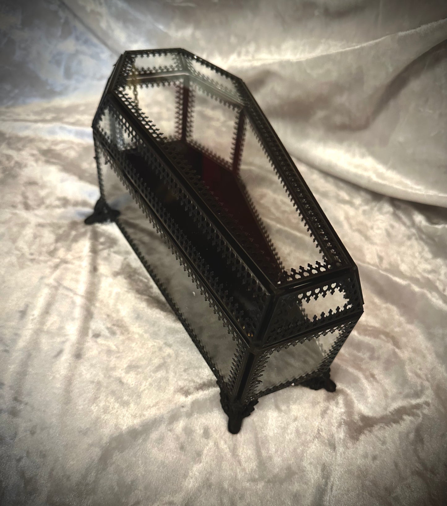 Glass coffin box display