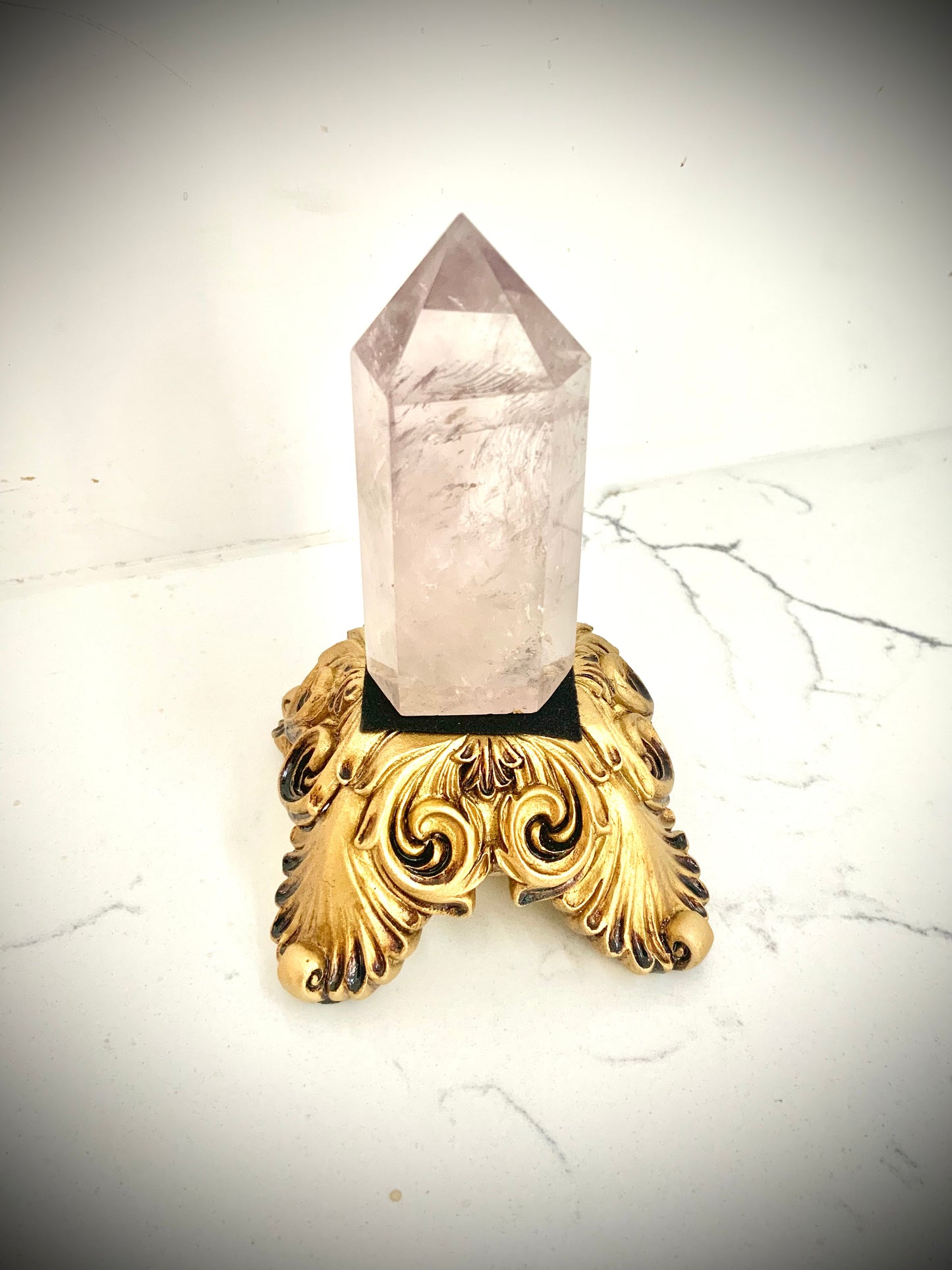 crystal stand gold