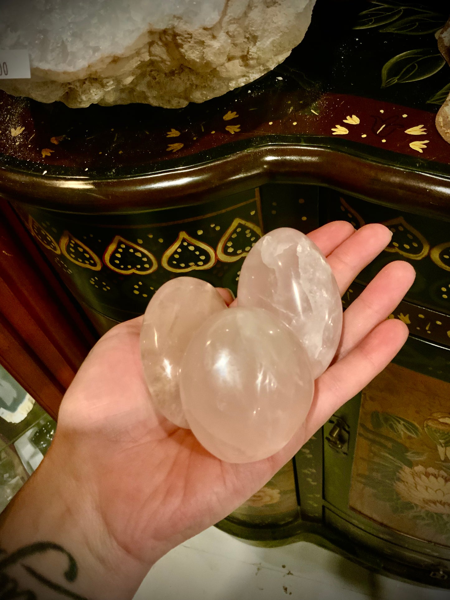 Rose quartz Palmstone