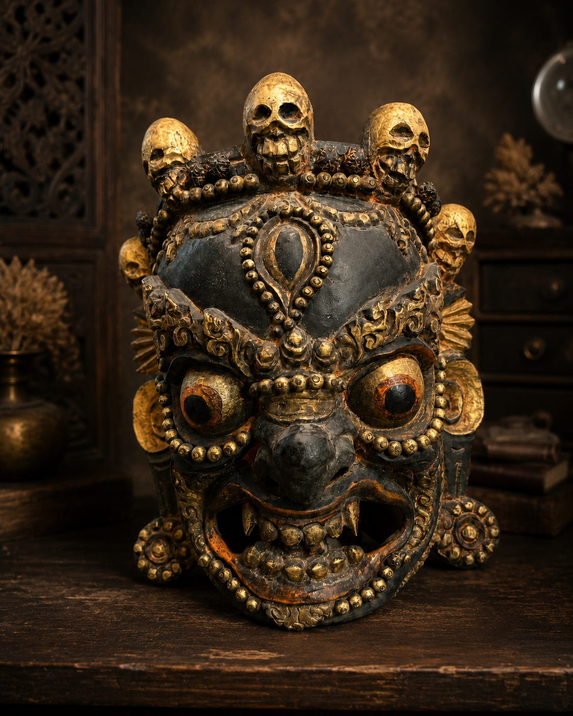 Large Mahakala / wrathful protector mask