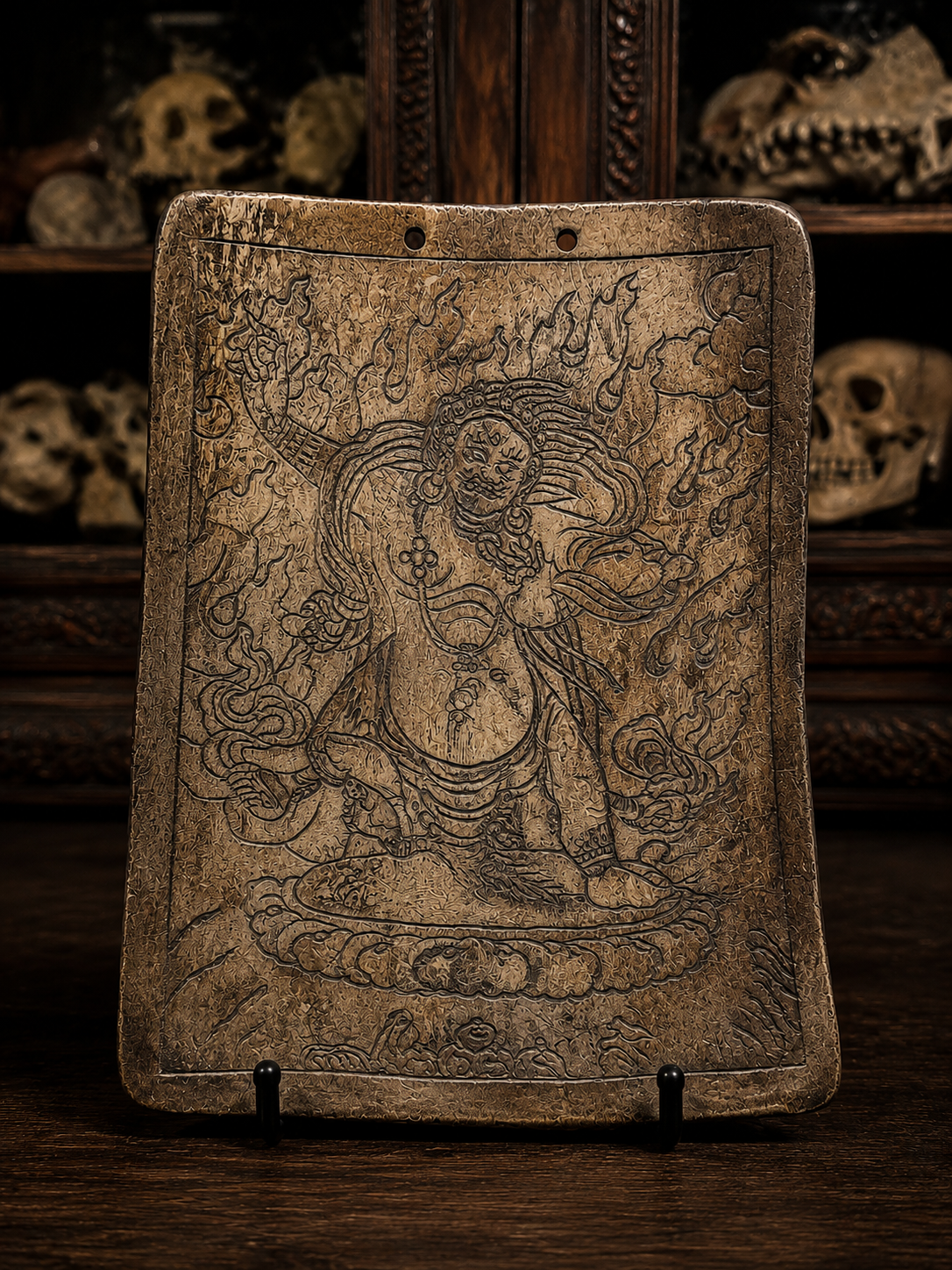 Mahakala carved shoulderblade bones