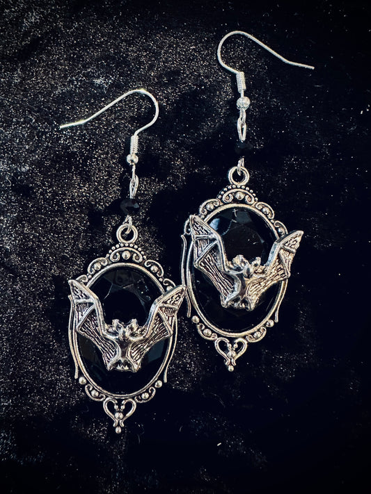 Open wing bat earrings