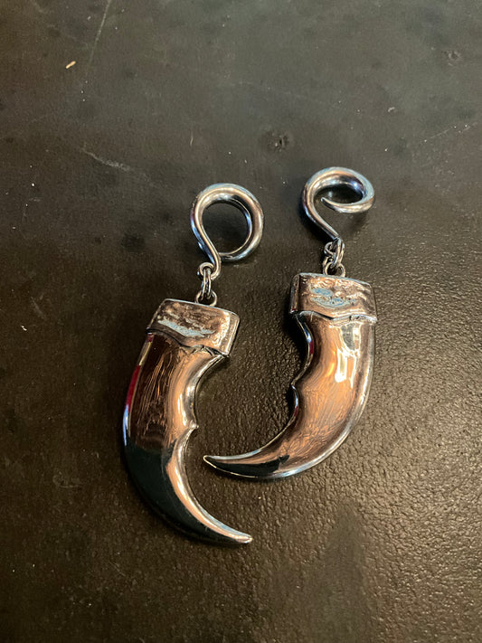Stainless Polar bear claw earweight