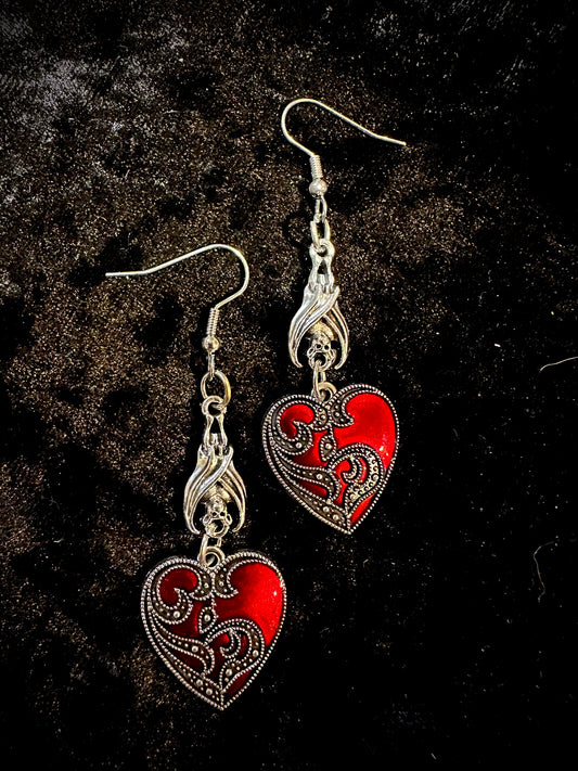 Bat & ear earrings