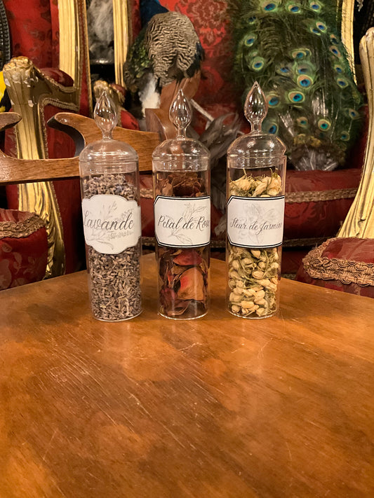 Set of 3 herbs apothecary jar