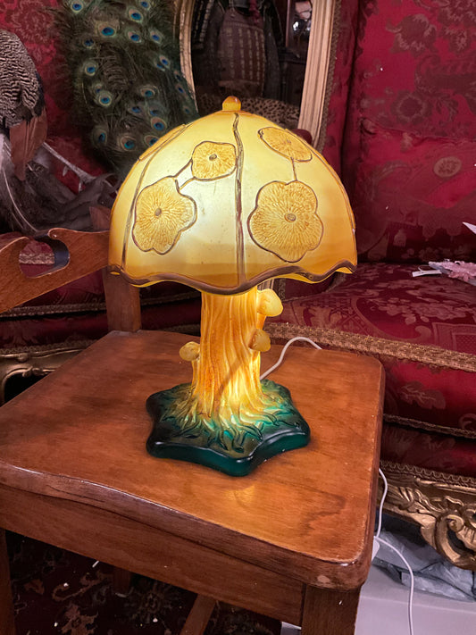 Yellow mushroom lamp