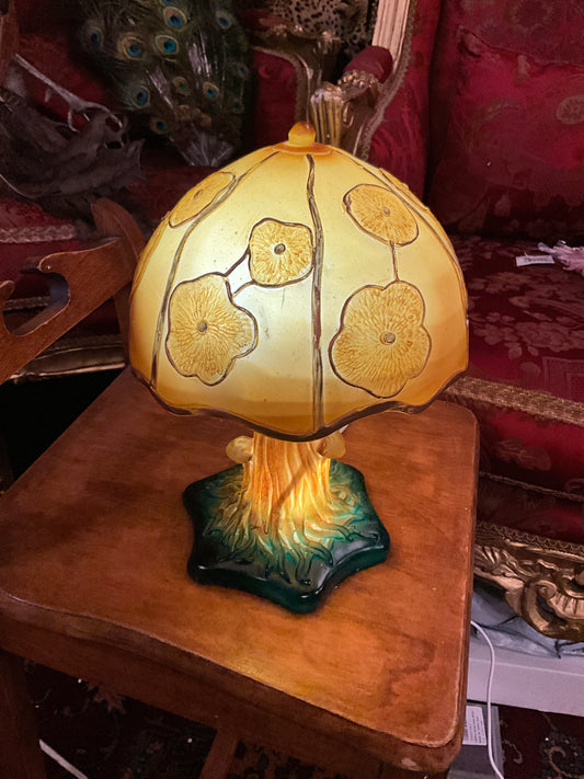 Yellow mushroom lamp