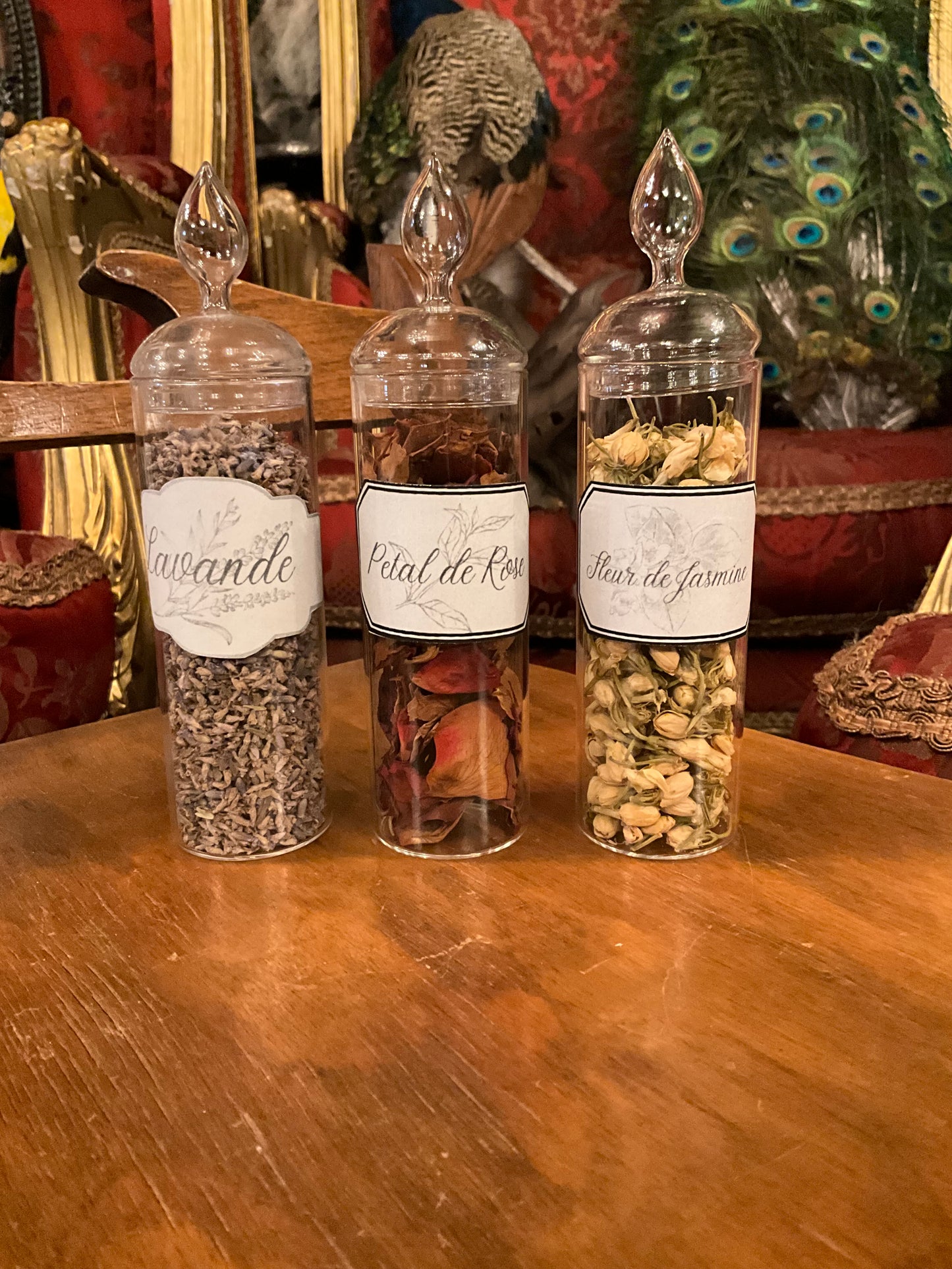 Set of 3 herbs apothecary jar