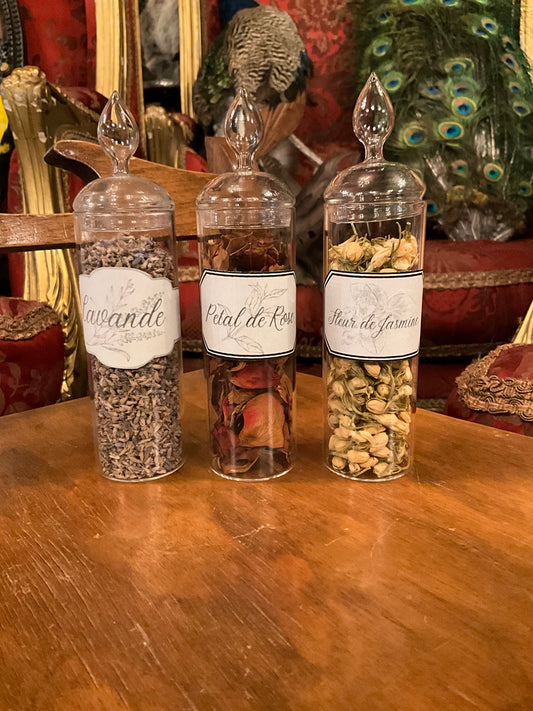 Set of 3 herbs apothecary jar