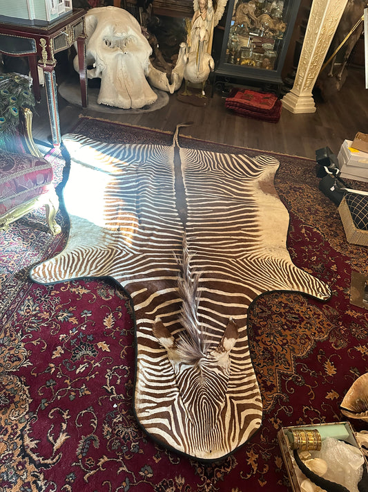 Full brown zebra rug