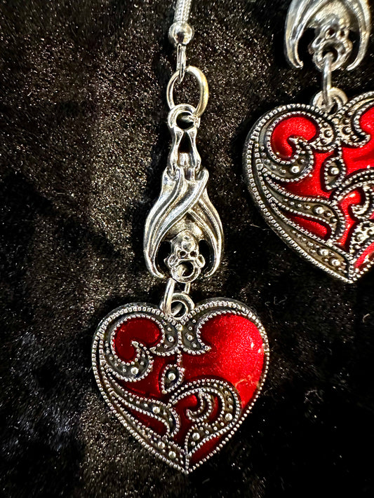 Bat & ear earrings
