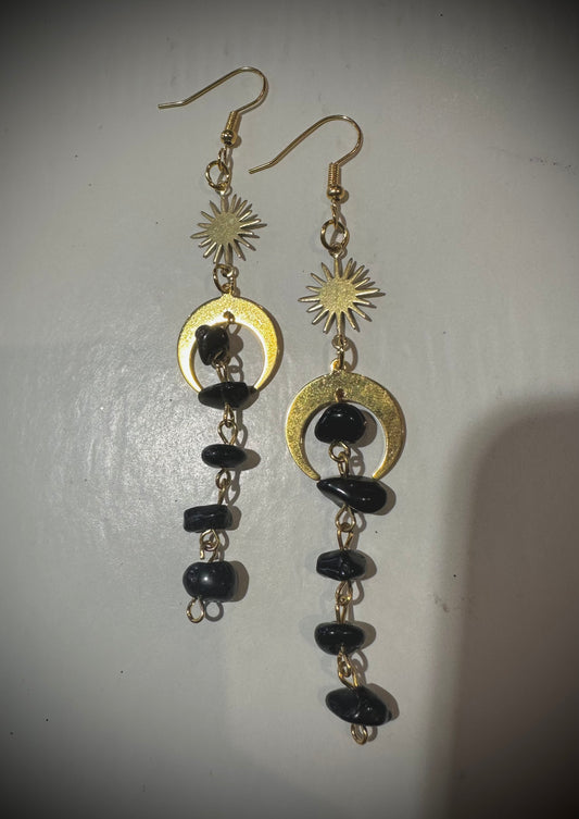Obsidian earrings