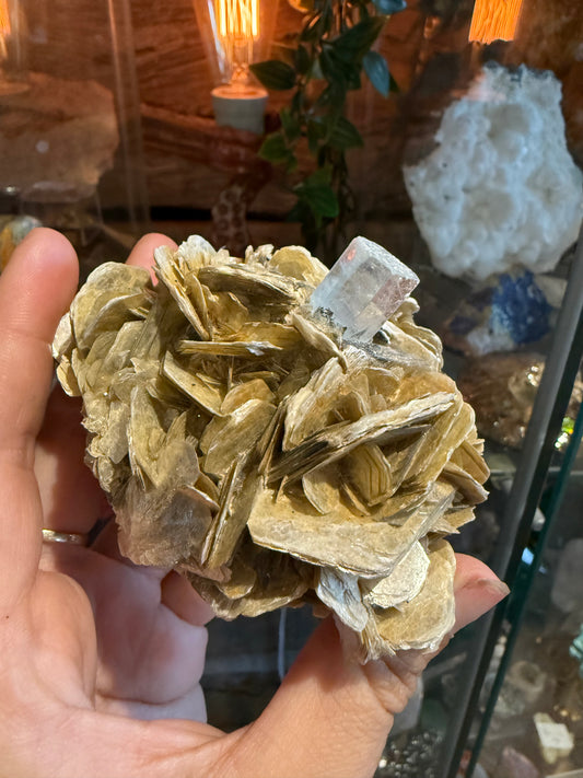 Aquamarine on muscovite