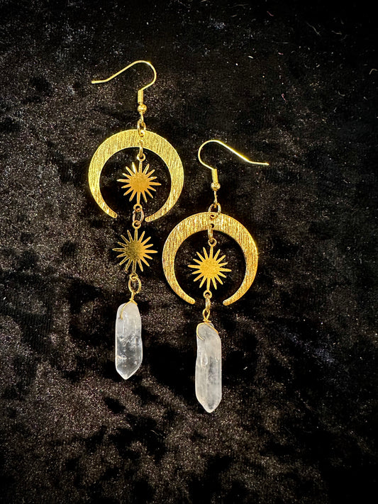 Gold moon & quartz