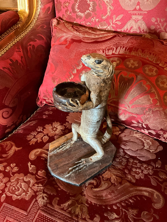 Iguana ashtray taxidermy