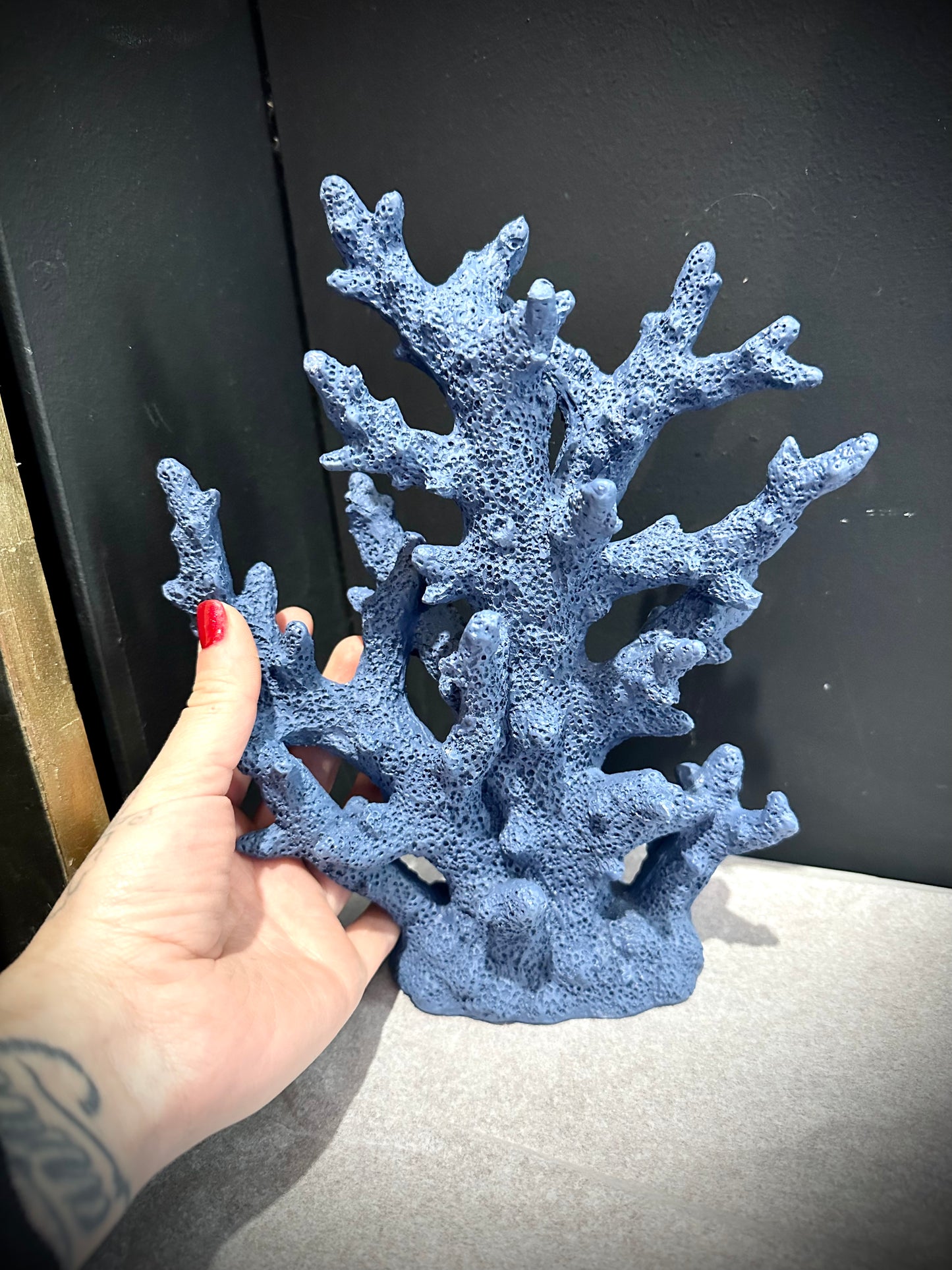 Blue resin coral