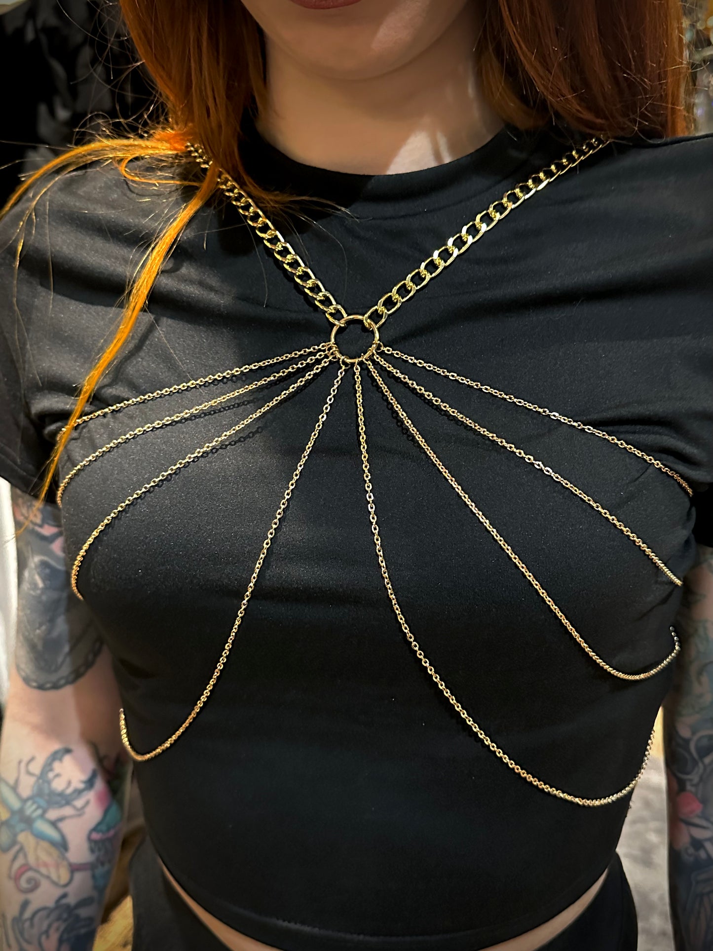 Gold chain harness