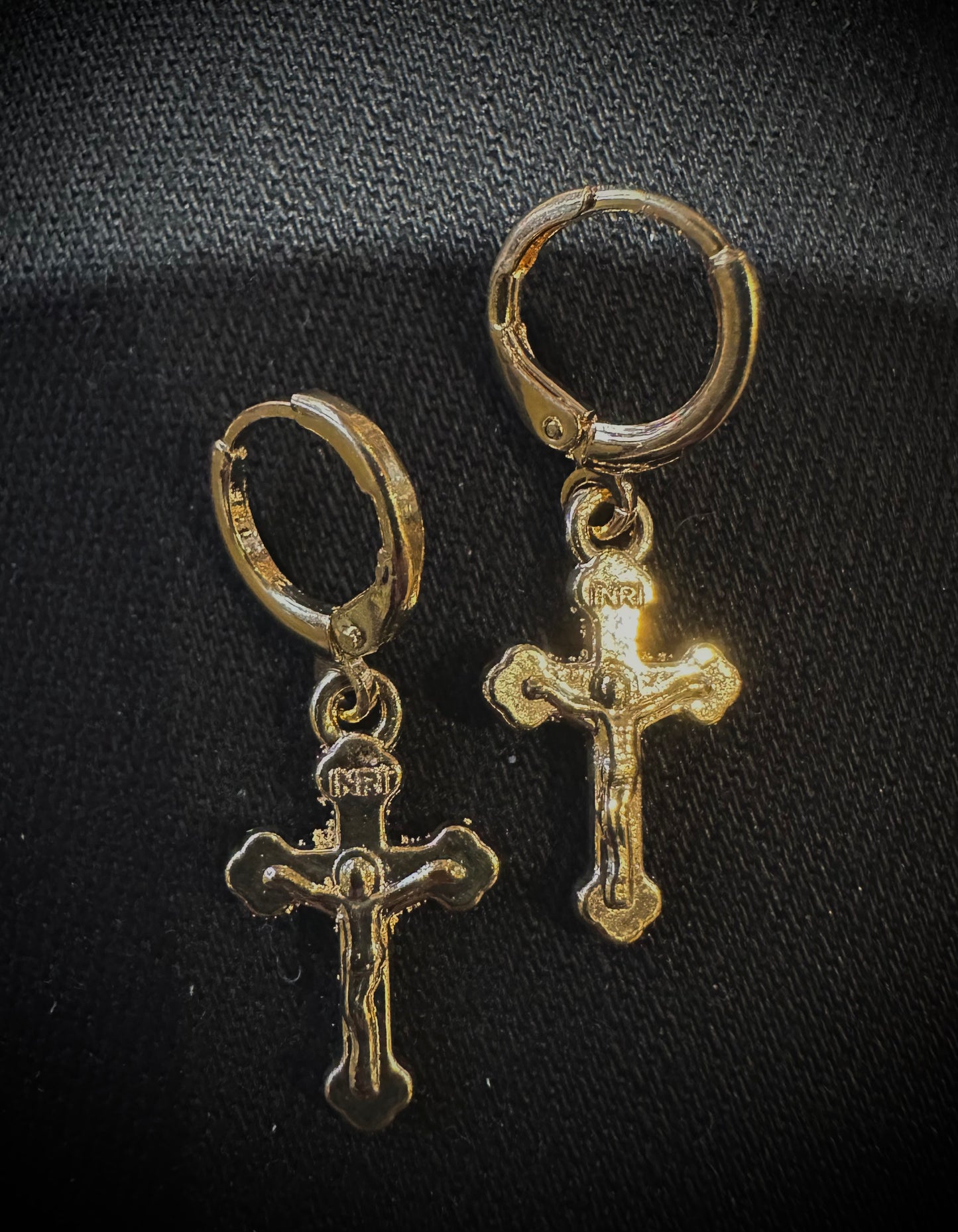 Small crucifix earrings