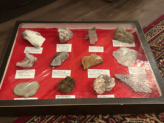 Collection of 12 large mineral specimen