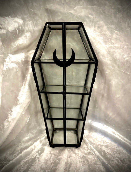 Coffin glass shelf