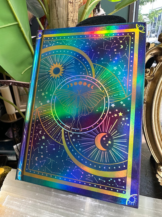 Iridescent moth notebook