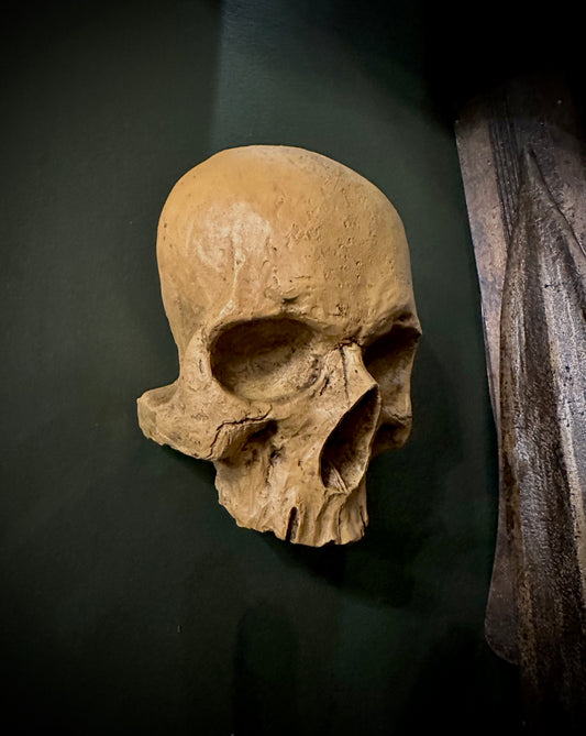 Wall hanging human skull