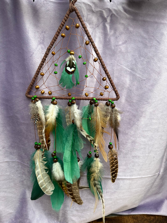 Green feather dream catcher