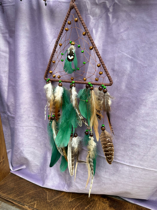 Green feather dream catcher