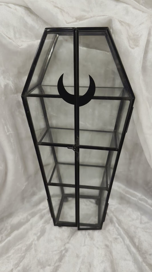 Coffin glass shelf