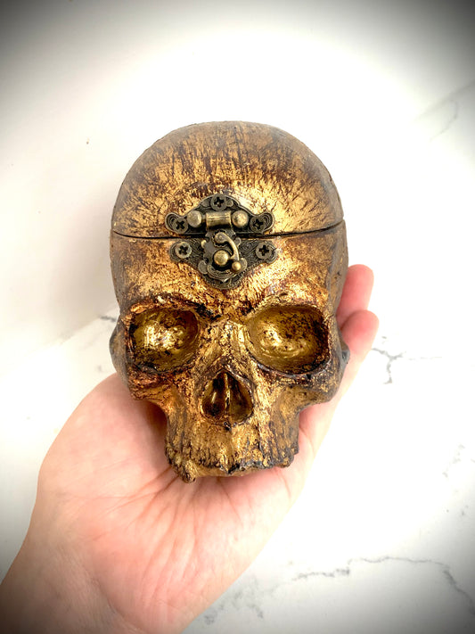 mini skull box gold