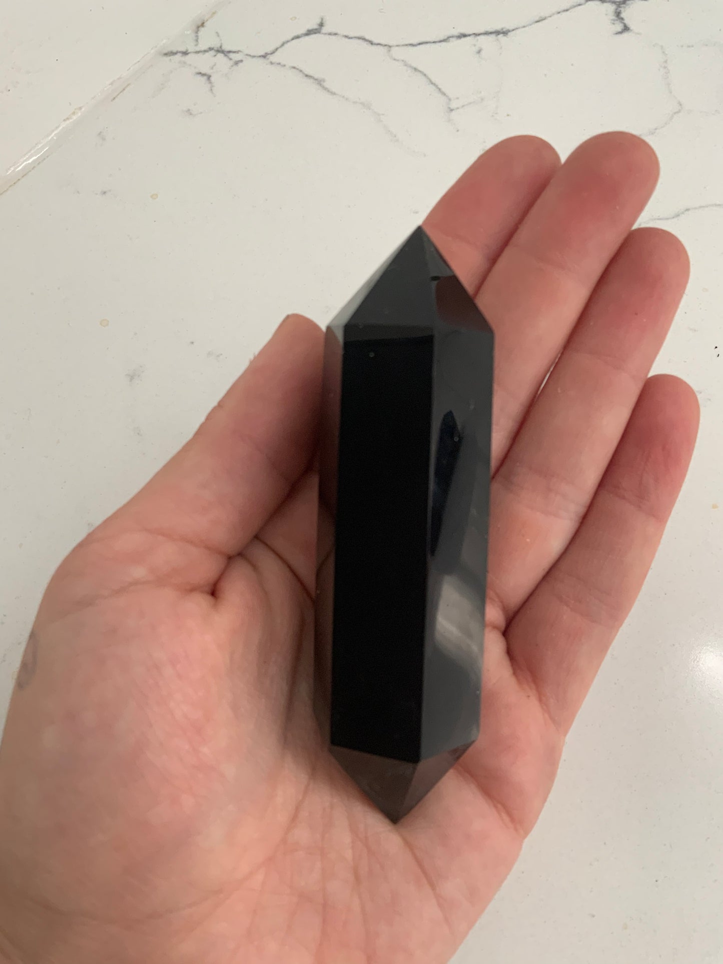 Obsidian point double sided